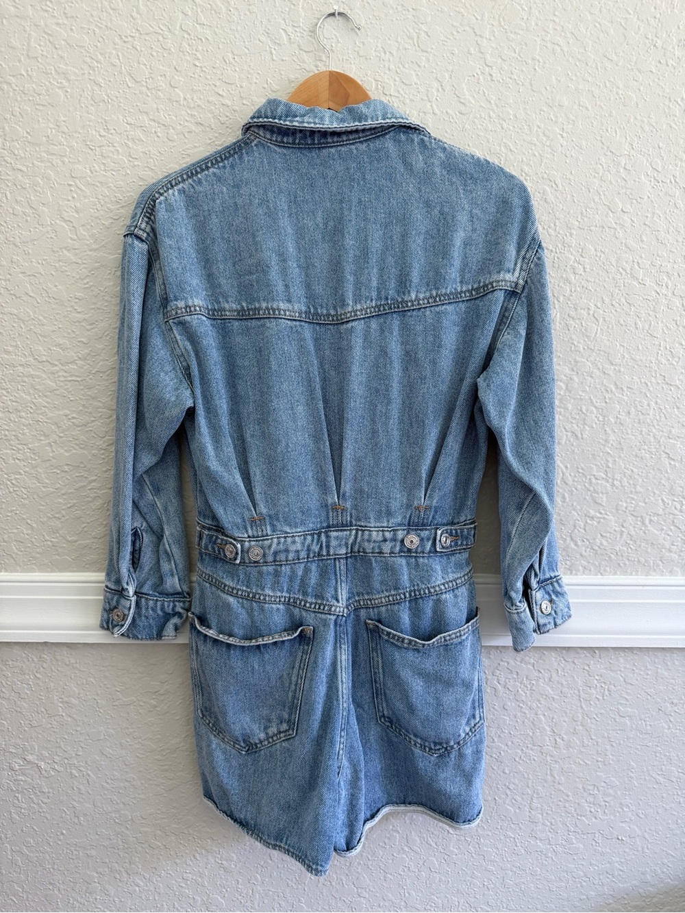 7 For All Mankind Light Blue Denim Romper - Size: S - Picture 6 of 8